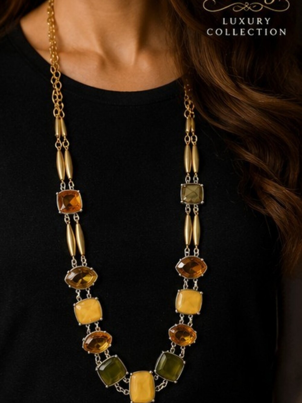 Chicos Paige Long Glass Statement Necklace NWT 32 Inch
